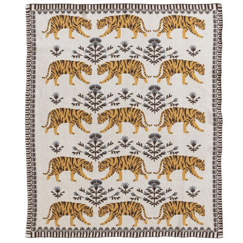 Cotton Knit Baby Blanket - Tigers