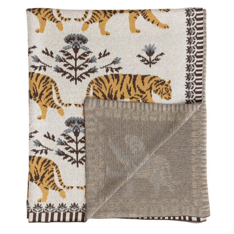 Cotton Knit Baby Blanket - Tigers