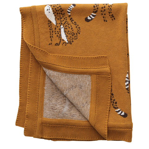 Cotton Knit Baby Blanket - Cheetahs