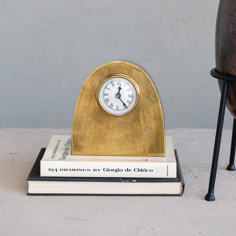 Arched Metal Mantel Clock