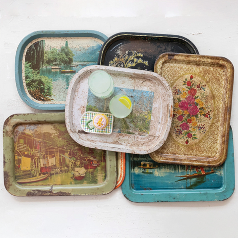 SALVAGED Decorative Metal Tray