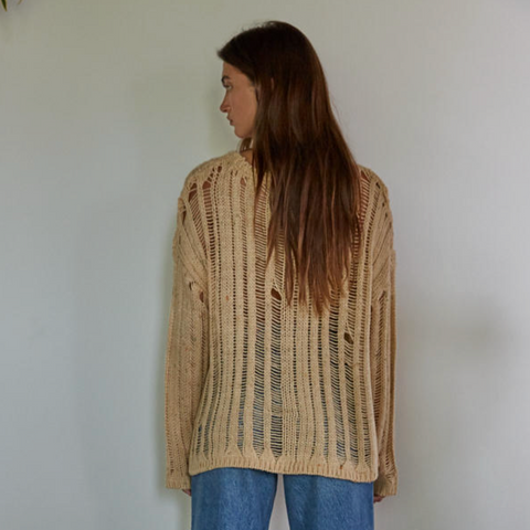 Dayton Crochet Pullover - Natural