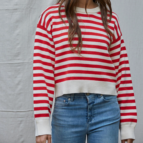 Maudie Pullover - Cream/Red
