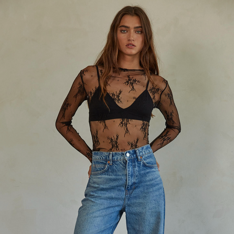 Audrey Lace Top - Black