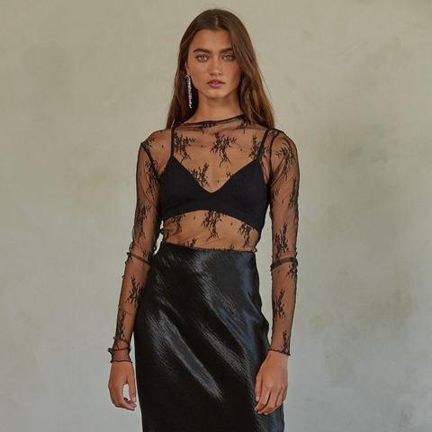 Audrey Lace Top - Black