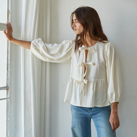Cécile Tie Top - Cream