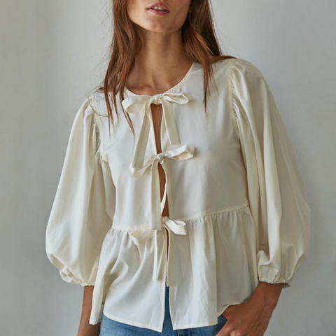 Cécile Tie Top - Cream