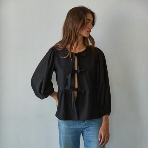 Cécile Tie Top - Black