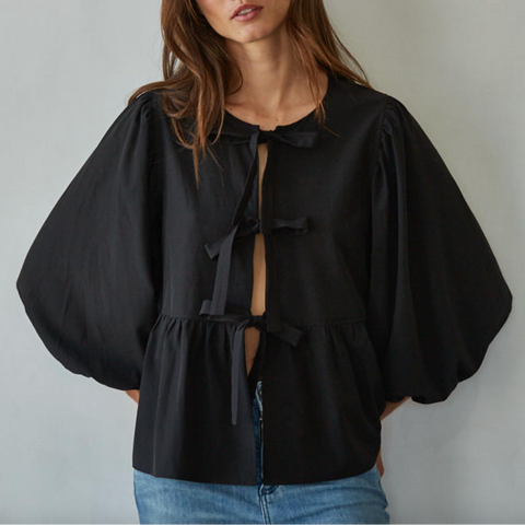 Cécile Tie Top - Black