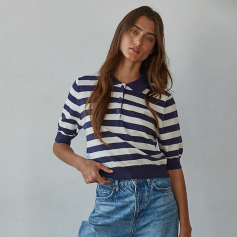 Walter Striped Top - Navy