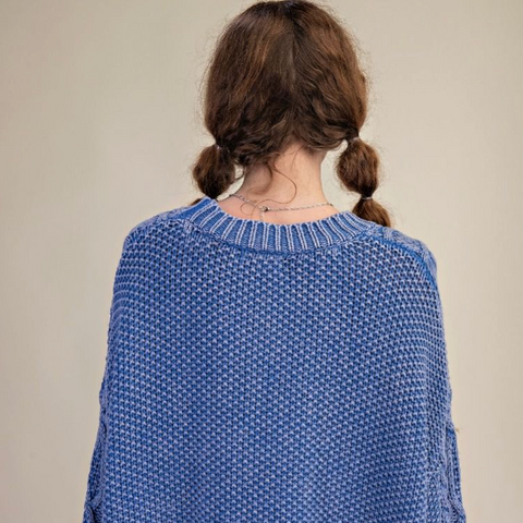 Rizzo Cable Knit Sweater - Blue