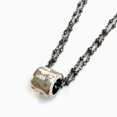Silver Barrel Necklace