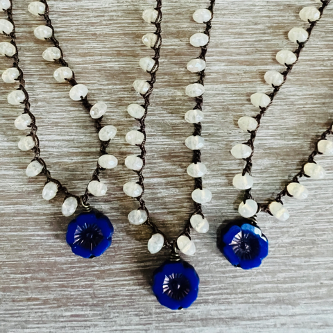 Peach Opal Flora Necklace