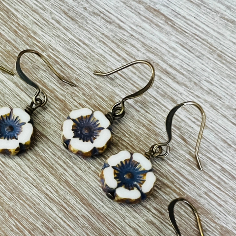 Ivory Denim Earrings