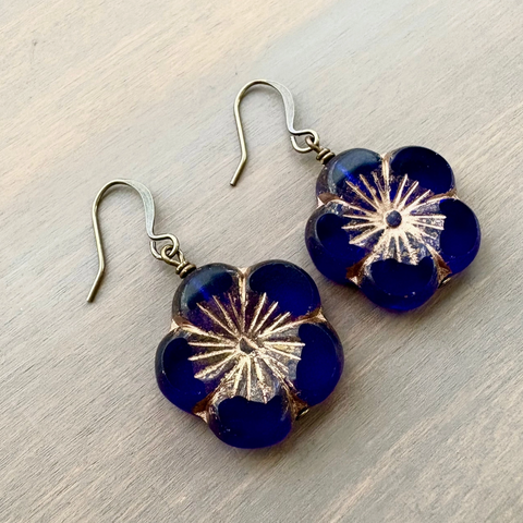 Cobalt Flora Earrings