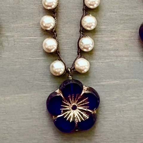 Cobalt Flora Necklace