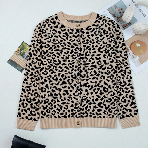 Leopard Drop Sweater - Black