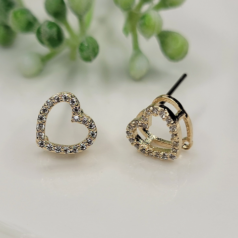 Open Heart Post Earrings