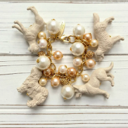 Pearl Love Dogs Charm Bracelet