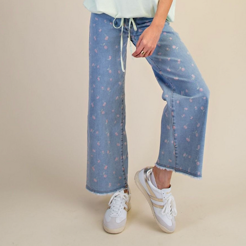 Cherry Denim Pants