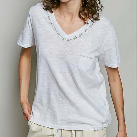 Stitched V-Neck Tee