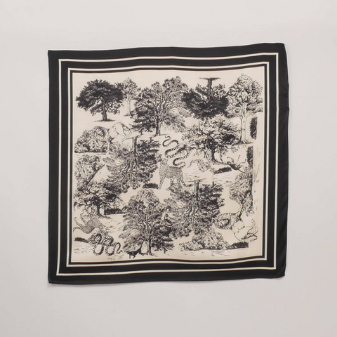 Noir Silk Scarf