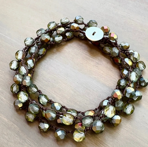 Grey/Green Crystal Necklace