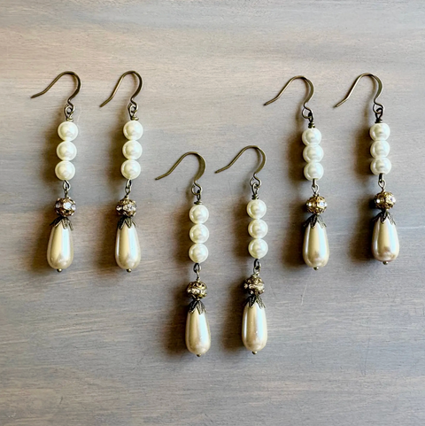 Pearl Sparkle Drop Earrings