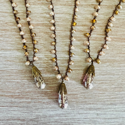 Golden Shimmer Drop Necklace