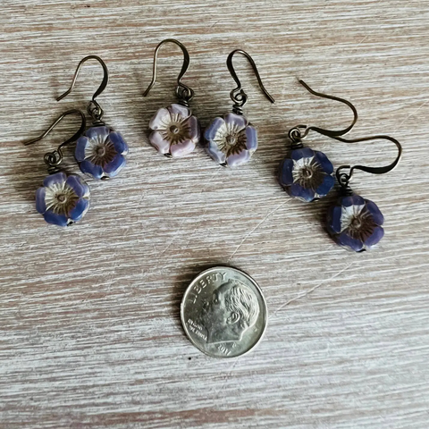 lavender flower earrings Smoky Lavender Flower – Bloom Boutiques