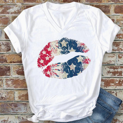 American Kiss Tee - White