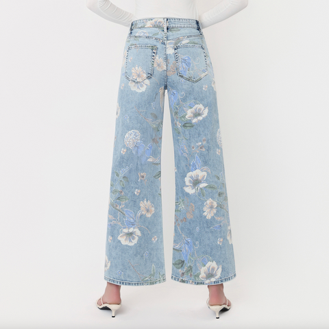 Vintage Flare Jeans - Floral