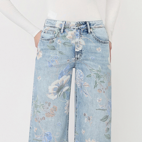 Vintage Flare Jeans - Floral