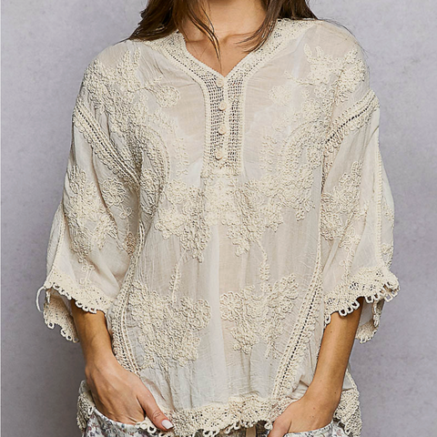 Floral Crochet Blouse