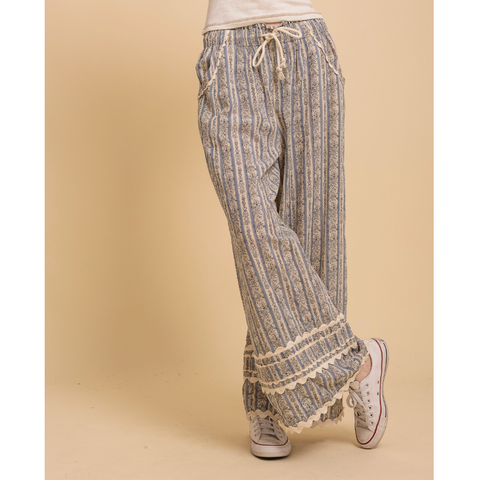 Vintage Stripe Pant - Grey