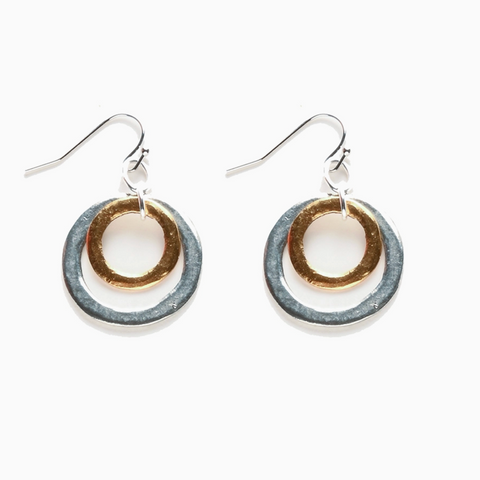 Hammered Double Hoop Earrings