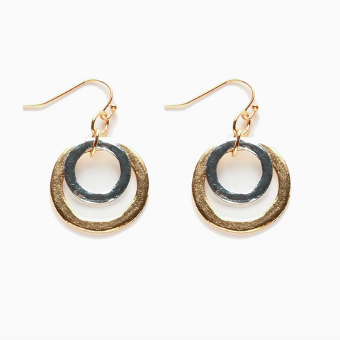 Hammered Double Hoop Earrings