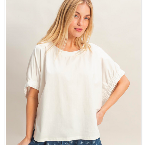 Elastic Cuff Top - Off White