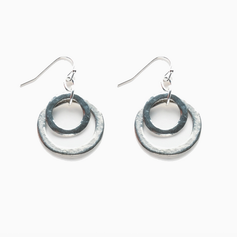 Hammered Double Hoop Earrings
