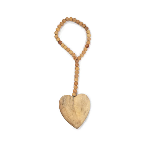 Natural Wood Heart Beads
