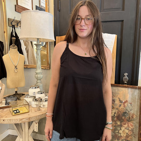 Spaghetti Strap Camisole - Black