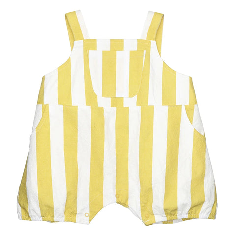 Yellow Stripe Overall Romper
