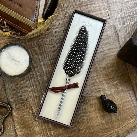 Vintage Feather Pen in Brown Box