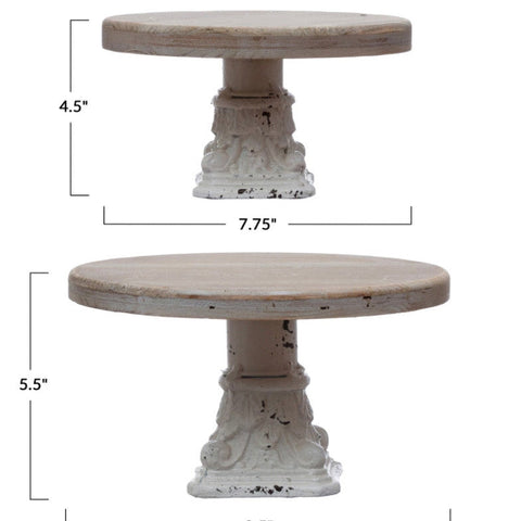 Wood and Metal Pedestal 9" Natural