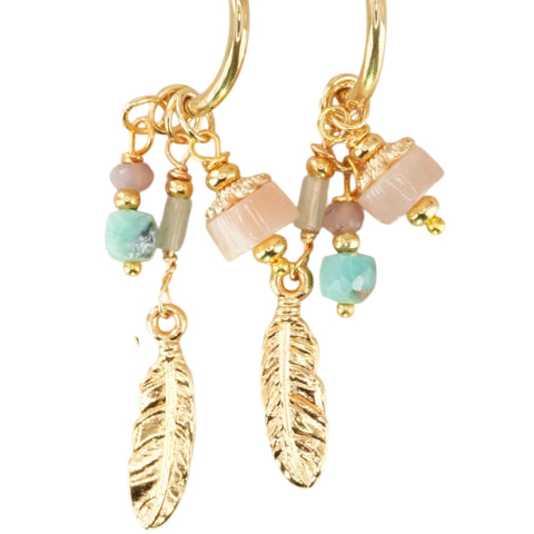 Feather Charm Earrings
