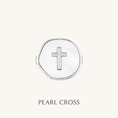 Silver Pearl Cross Bracelet