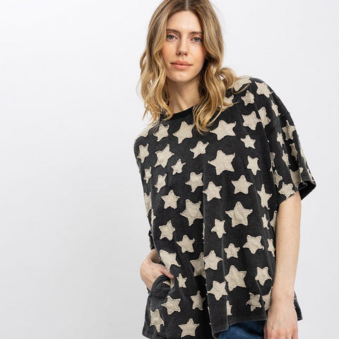 Star Patch Tee - Black
