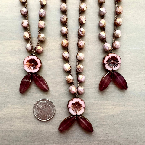 Antique Flora Rose Necklace