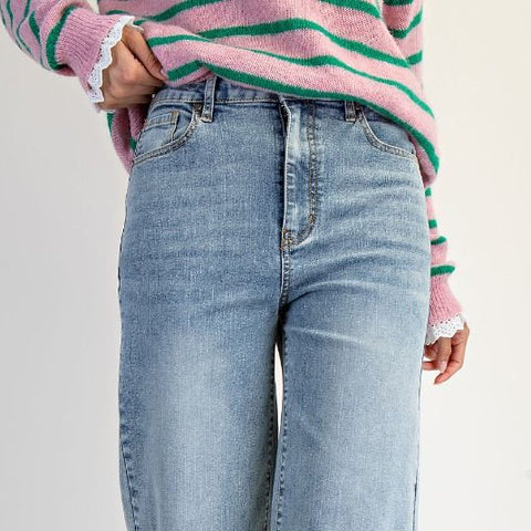 Washed Denim Stretch Pant
