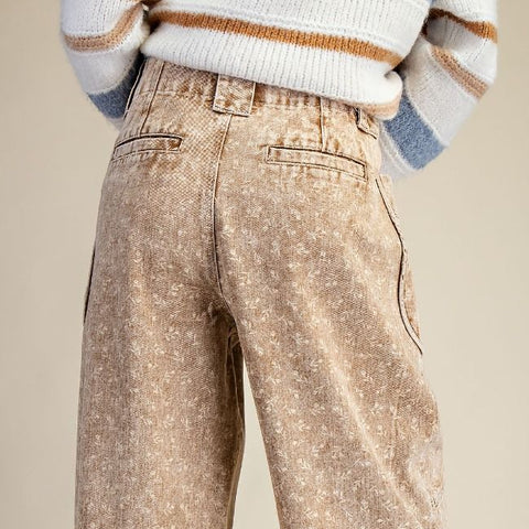 Sadie Floral Pant - Latte